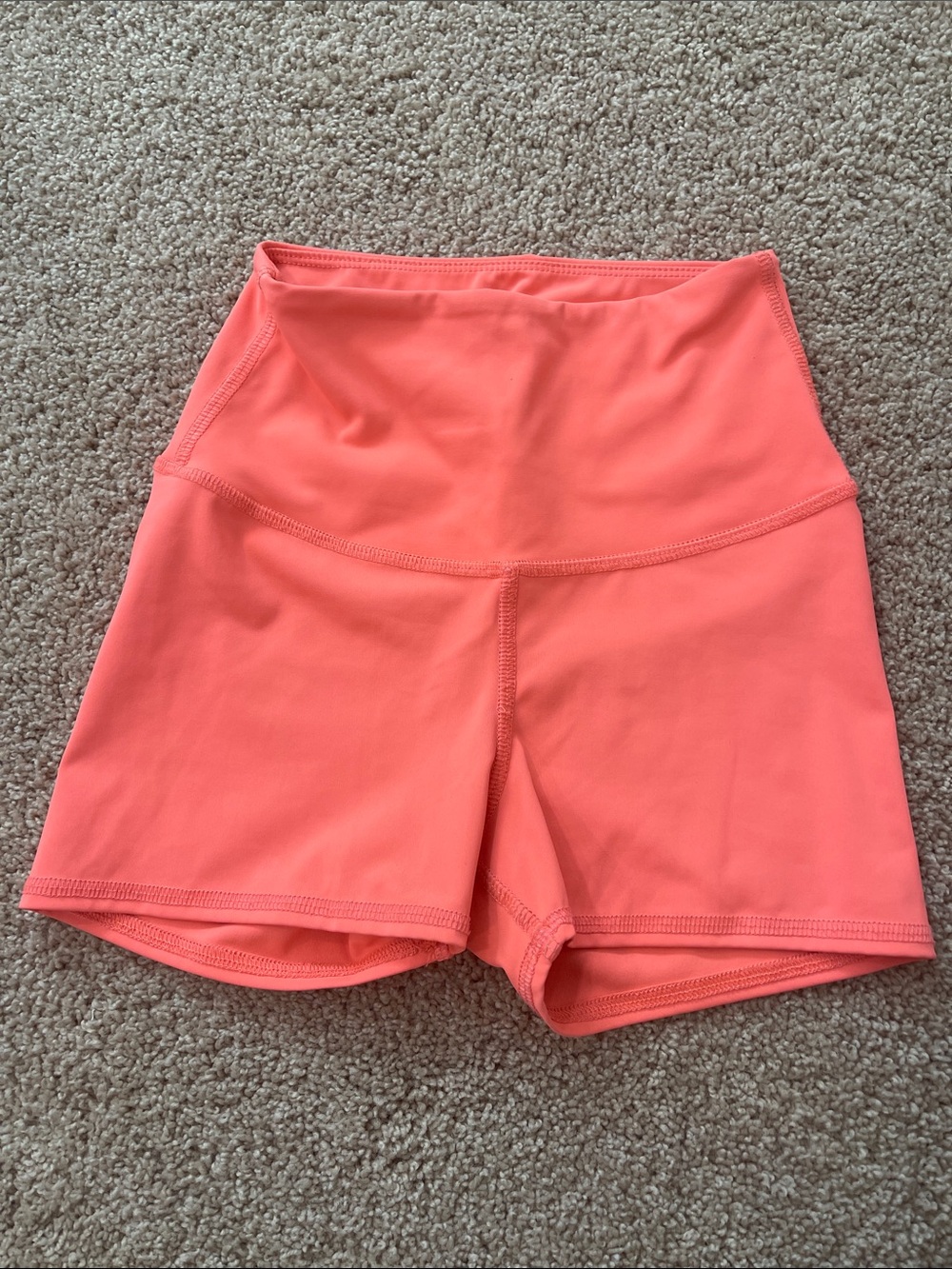 High-Rise Coral Active Shorts for Women